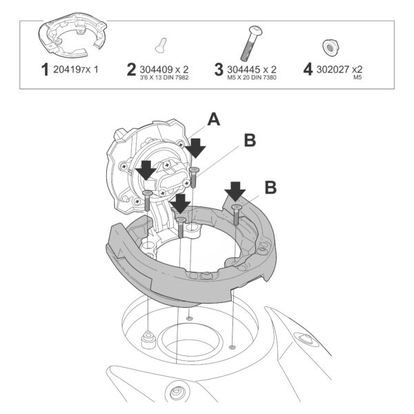 CLICK SYSTEM TANK BAG FITTING KIT KAWASAKI